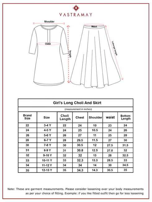Girl's' Maroon Girl's Lehenga Choli